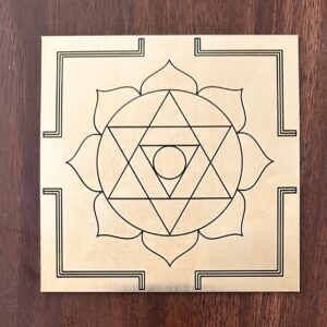 Ganapati yantra engraved on a copper plate