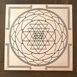 Sri Yantra engraved on a copper plate